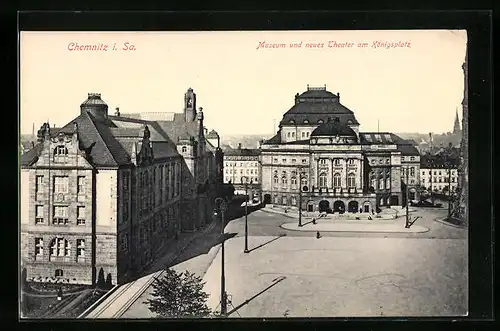 AK Chemnitz, Museum und neues Theater am Königsplatz