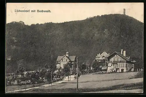 AK Lückendorf, Ortsansicht mit Hochwald