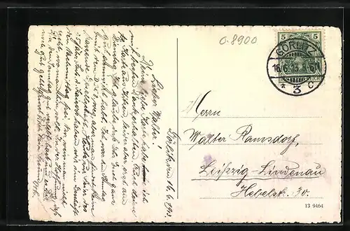 AK Görlitz, Postplatz aus der Vogelschau