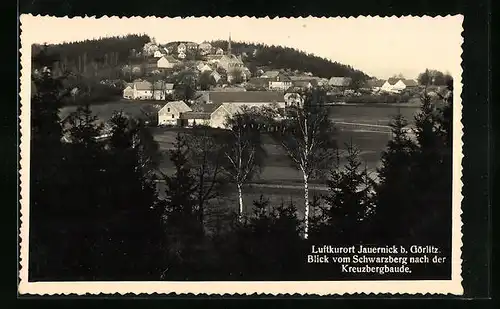 AK Jauernick b. Görlitz, Blick vom Schwarzberg nach der Kreuzbergbaude
