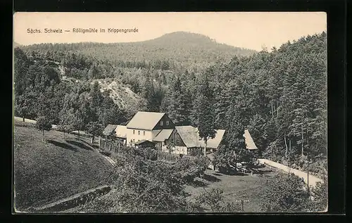 AK Kleingiesshübel, Ortsansicht mit Rölligmühle