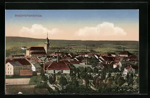 AK Bischofswerda, Teilansicht mit Kirche