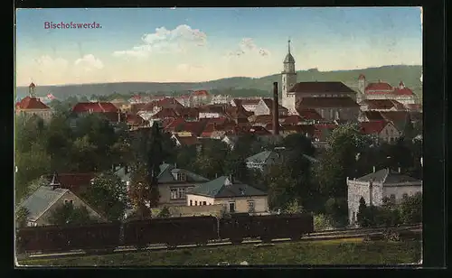 AK Bischofswerda, Teilansicht mit Kirche