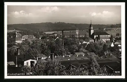 AK Bischofswerda /Sa., Teilansicht mit Kirche