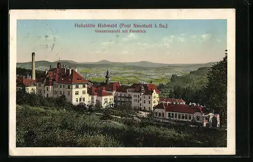 AK Neustadt i. Sa., Heilstätte Hohwald, Gesamtansicht mit Fernblick
