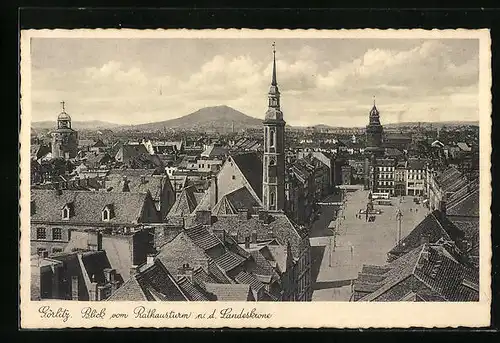 AK Görlitz, Blick vom Rathausturm n. d. Landeskrone