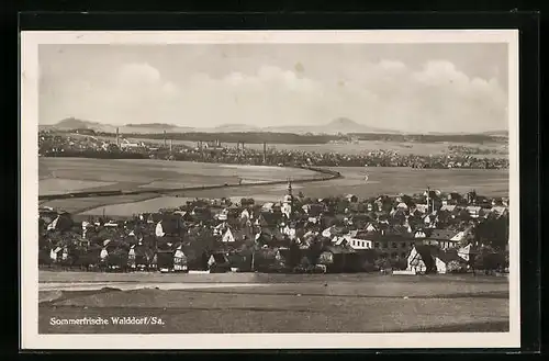 AK Walddorf /Sa., Ortspartie mit Umgebung