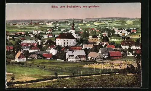 AK Eibau, Ortsansicht mit Kirche