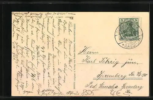 AK Oberneukirch, Ortsansicht mit Berglandschaft