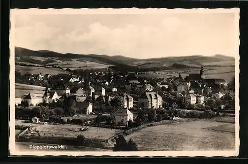 AK Dippoldiswalde, Ortsansicht mit Kirche