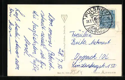 AK Pulsnitz i. Sa., Rathaus mit Ratskeller