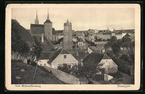 AK Bautzen, Am Scharfenweg mit Burg