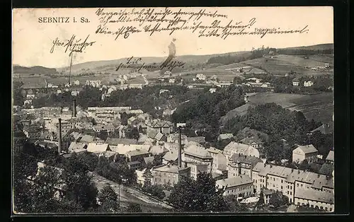 AK Sebnitz i. Sa., Totalansicht aus der Vogelschau