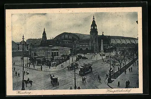 AK Hamburg-St.Georg, Platz vor dem Hauptbahnhof