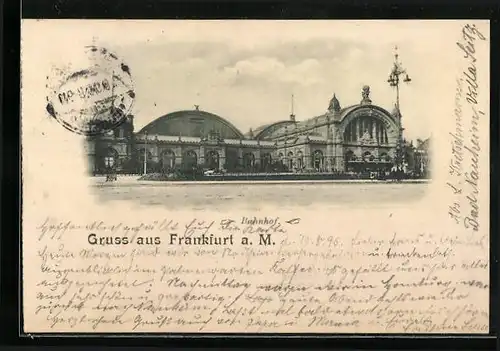 AK Frankfurt a. M., Blick auf den Bahnhof