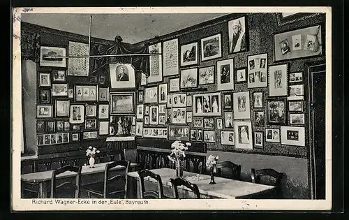 AK Bayreuth, Richard Wagner-Ecke im Gasthaus Eule