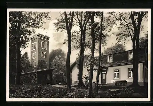 AK Neukirch /Lausitz, Gasthaus Valtenberg mit Turm, Inh.: Alwin Wenzel