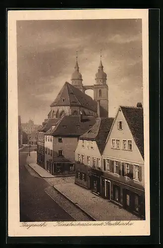 AK Bayreuth, Kanzleistrasse mit Stadtkirche