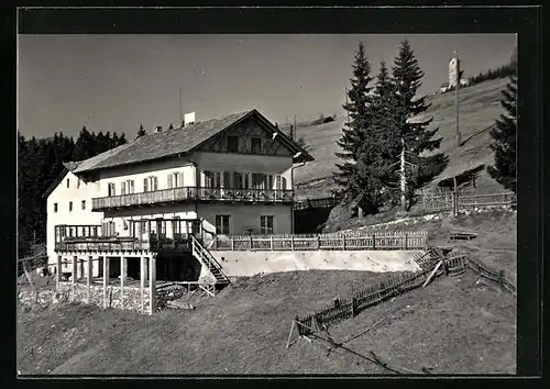 AK Vigiljoch bei Lana-Meran, Gasthof Gampl - Rückansicht