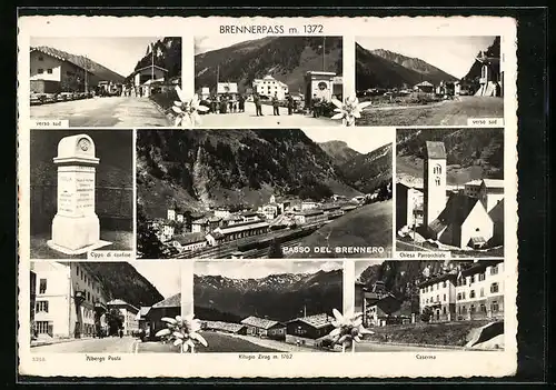 AK Passo del Brennero, Ortsansicht, Grenze, Kaserne