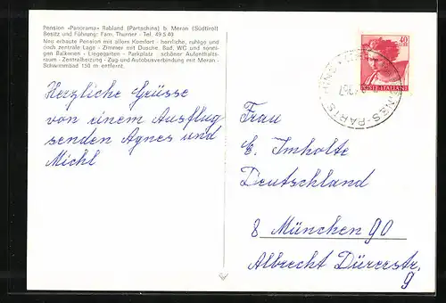 AK Partschins-Rabland bei Meran, Pension Panorama