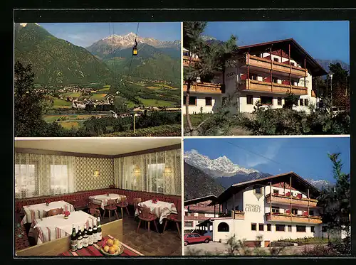 AK Rabland bei Meran, Pension Maren-Charly, Rückansicht, Innenansicht