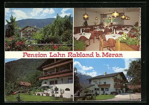 AK Rabland bei Meran, Pension Lahn, Innenansicht, Garten