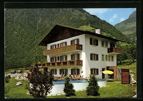 AK Partschins /Meran, Pension Garni Rika mit Swimming-Pool