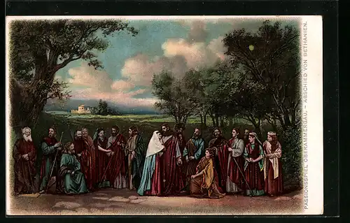 Künstler-AK Oberammergau, Passionsspiele - Abschied von Bethanien