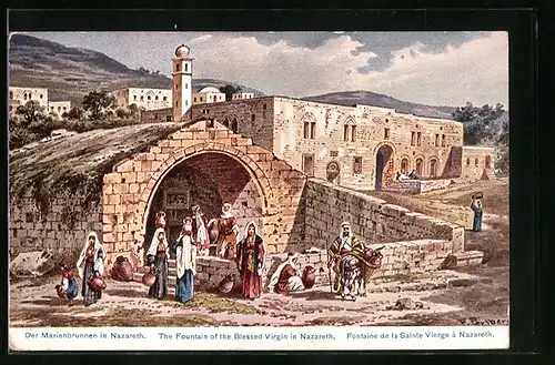 Künstler-AK Friedrich Perlberg: Der Marienbrunnen in Nazareth