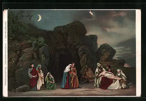 AK Passionsspiele Oberammergau - Grablegung