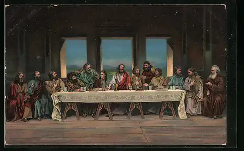 AK Passionsspiele Oberammergau - Abendmahl