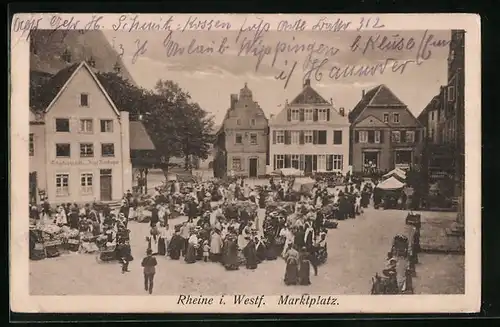 AK Rheine i. Westf., Marktplatz mit Gasthaus
