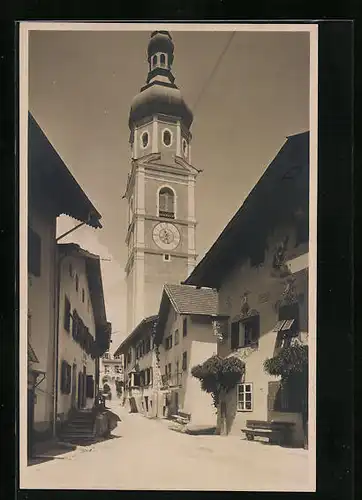 AK Castelrotto, Strassenpartie mit Blick auf Kirche