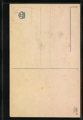 AK Klausen, Strassenpartie mit Fleischhauerei und Kruzifix an Hauswand
