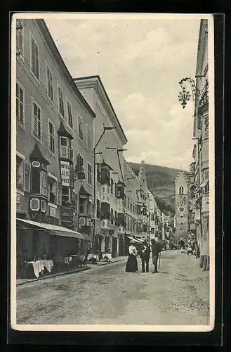 AK Sterzing, Strassenpartie mit Hotel Alte Post