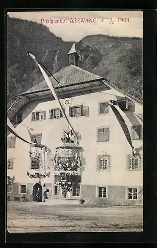 AK Atzwang, Gleichnamiger Postgasthof am 03.12.1908