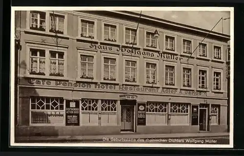 AK Königswinter, Haus Wolfgang Müller / Hotel Adler - Strassenansicht