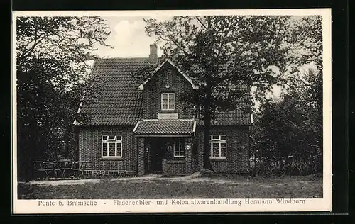 AK Pente bei Bramsche, Flaschenbier- und Kolonialwarenhandlung Hermann Windhorn