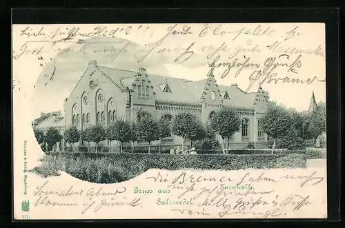 AK Salzwedel, Gebäude der Turnhalle hinter Hecken-Allee