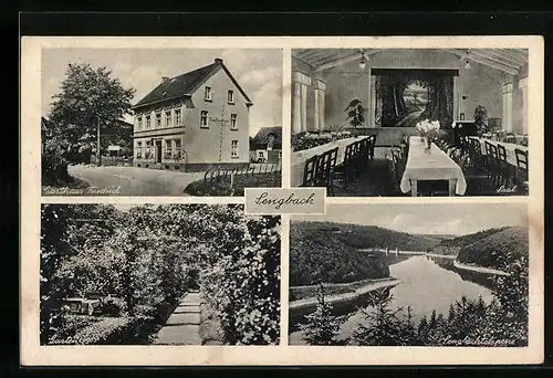 AK Höhrath bei Wermelskirchen, Sengbachtalsperre, Gasthaus und Pension Emil Friedrich - Haus, Innen, Garten