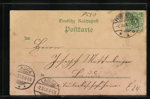 Lithographie Pforzheim, Gesamtansicht aus der Vogelschau