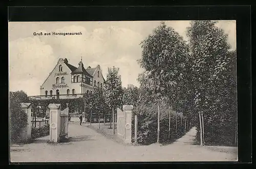 AK Herzogenaurach, Kurhotel Monopol mit Grünanlagen