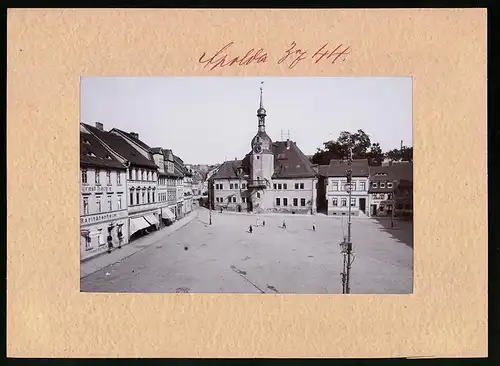 Fotografie Brück & Sohn Meissen, Ansicht Apolda, Markt mit Raritätenheim Ernst Koch, Gasthof zum Elephanten, Rathaus