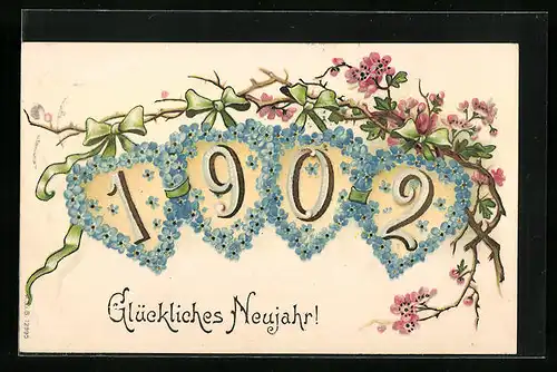 Künstler-AK Glückliches Neujahr 1902
