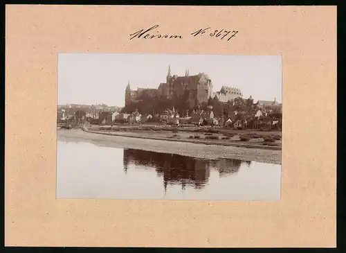 Fotografie Brück & Sohn Meissen, Ansicht Meissen i. Sa., Blick von Winkwitz nach der Albrechtsburg, Ortspartie