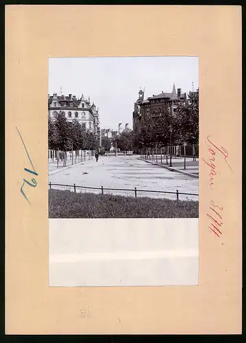 Fotografie Brück & Sohn Meissen, Ansicht Torgau, Blick in die Bahnhofstrasse mit Wohnhäusern