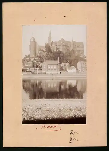 Fotografie Brück & Sohn Meissen, Ansicht Meissen i. Sa., Blick auf die Unterstadt und Albrechtsburg