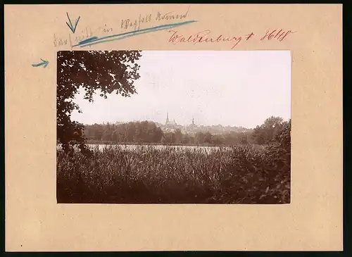 Fotografie Brück & Sohn Meissen, Ansicht Waldenburg i. Sa., Blick auf die Stadt von Grünfeld aus gesehen
