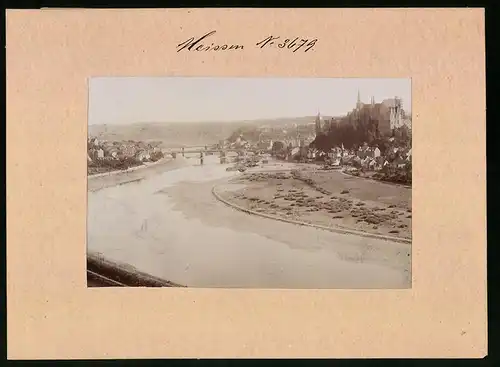 Fotografie Brück & Sohn Meissen, Ansicht Meissen i. Sa., Blick auf die Stadt mit den beiden Brücken